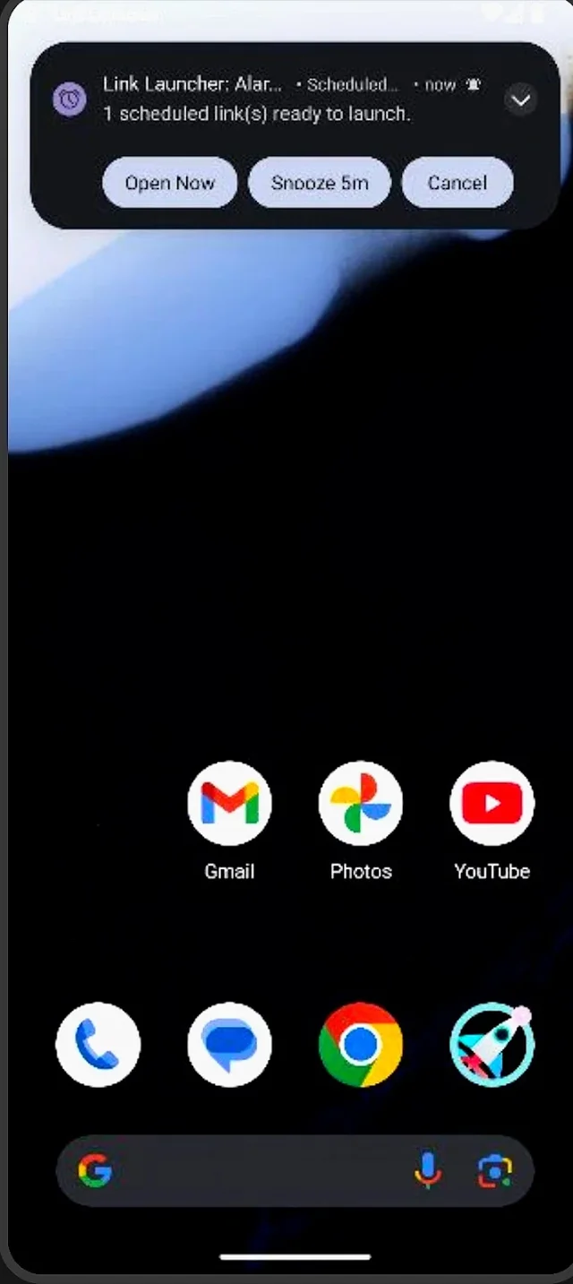 LinkLauncher app screens